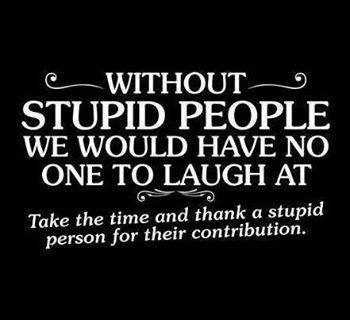 stupid people, laugh at, thank, contribution