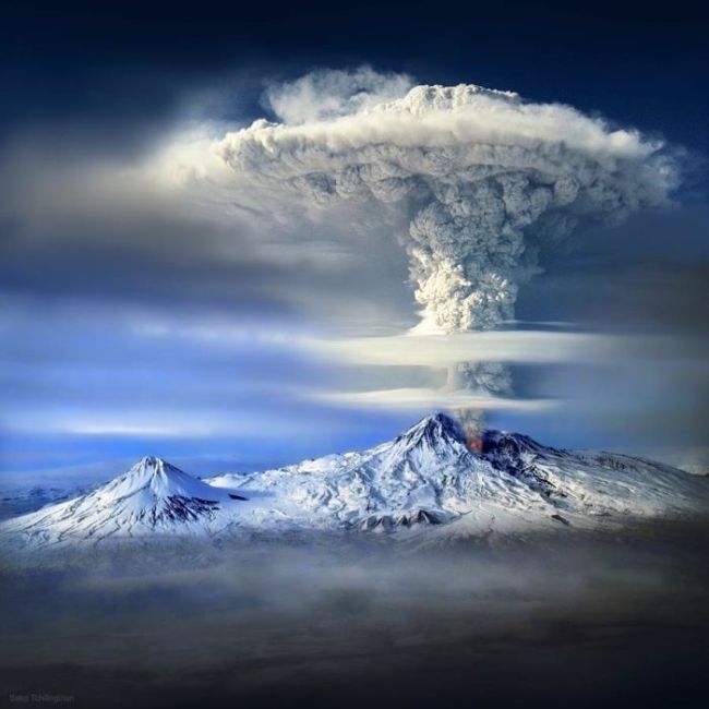 nature, volcano, mushroom cloud