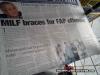 milf braces for fap offensive, news paper headline, wtf, acronyms