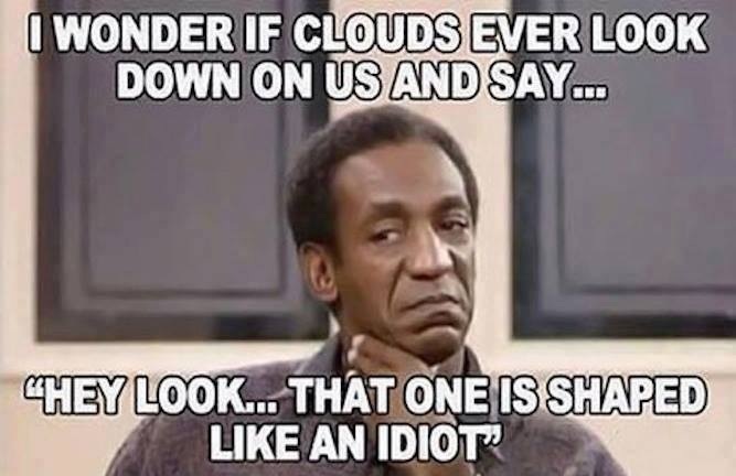 clouds, shape, idiot, bill cosby, joke, meme