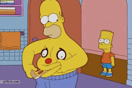 gif, homer simpson, wtf, belly pizza eating