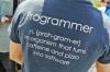 programmer, an organism that turns caffeine and pizza into software, tshirt