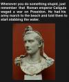 caligula, roman empire, emperor, stab water, poseidon