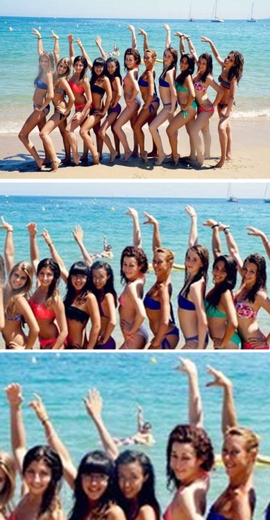 beach, women, photobomb