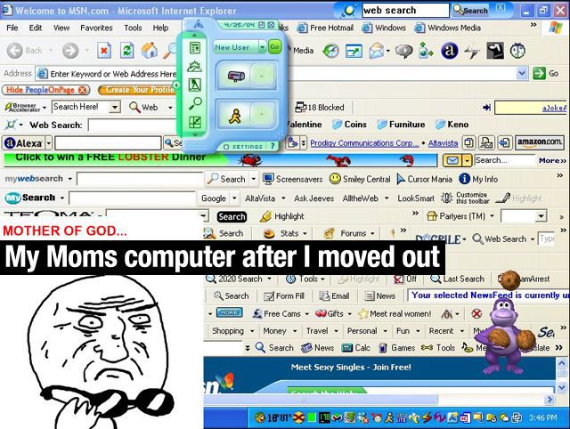 mom's mother, toolbars, parents