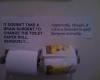 toilet paper, sign, spelling, fail