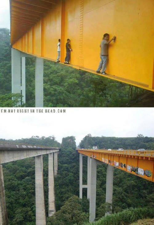 graffiti, bridge, dangerous, heights