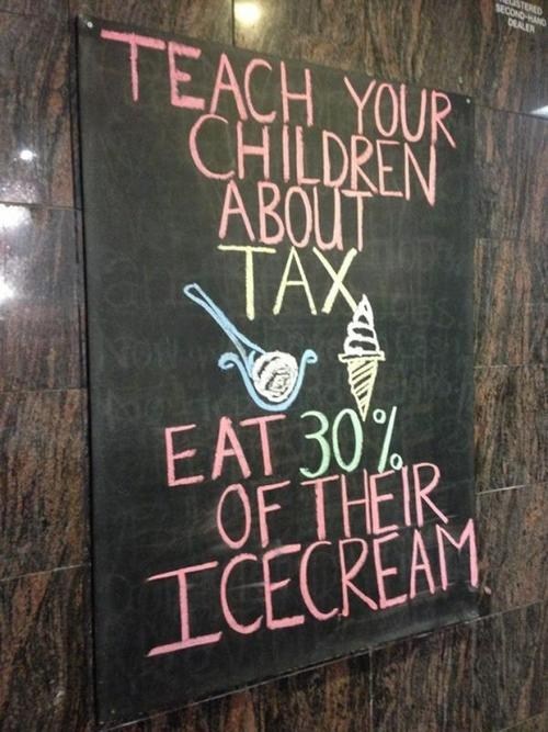 children, tax, ice cream, sign