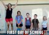 first day of school, parents happy, kids sad