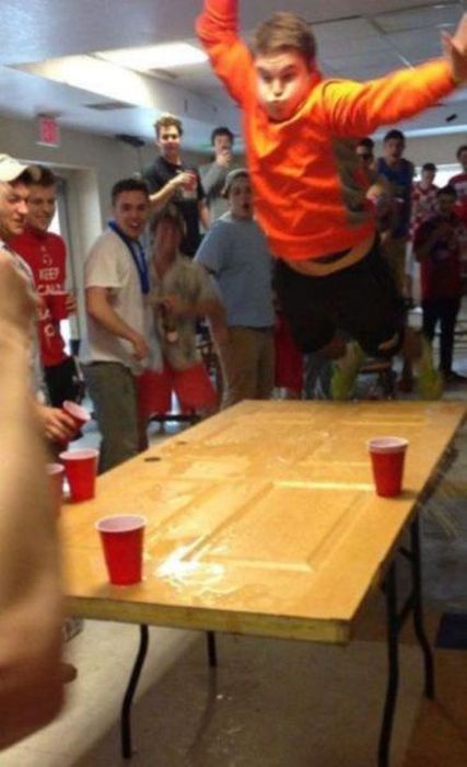 timing, beer pong, jump, lol