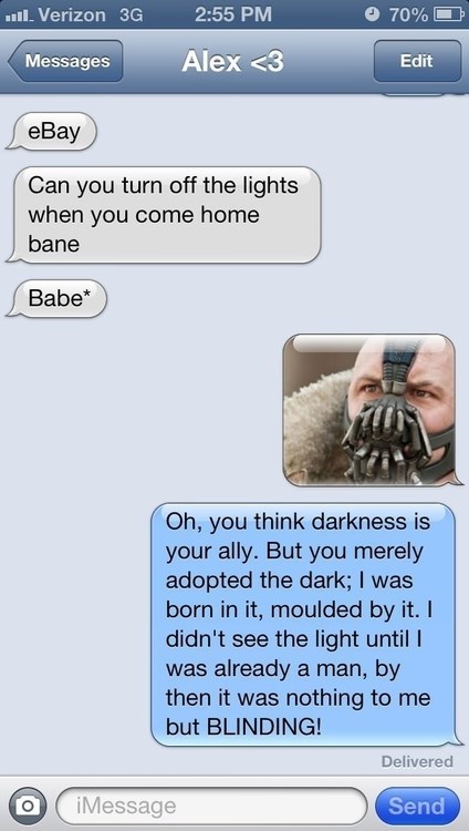 bane, iphone, dyac, the light