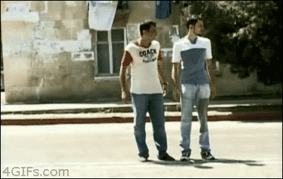 gif, friends, crossing the street, comedy