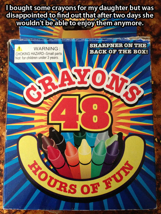 crayons, label, fail, 48 hours of fun