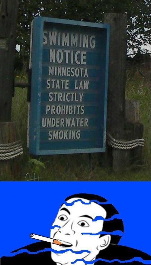 sign, minnesota, law, underwater smoking