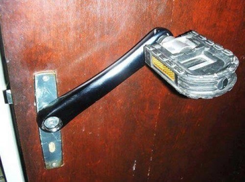 door handle, bicycle pedal, wtf