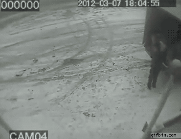 gif, almost hit, truck, cctv, close call