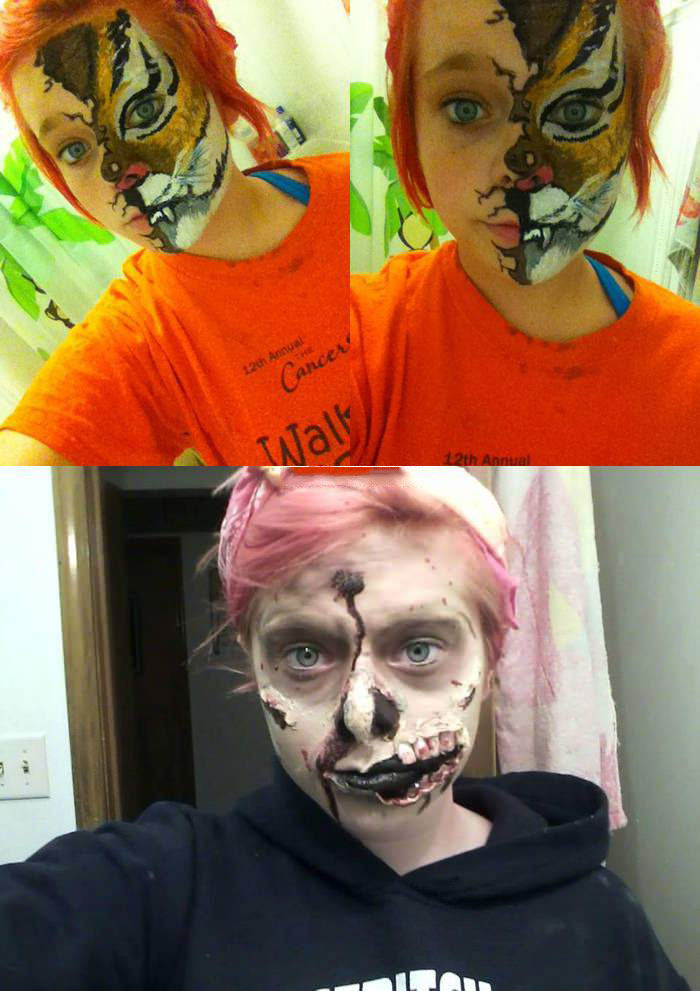face painting, zombie, art
