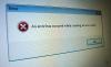 an error has occurred while creating an error report, windows error dialog