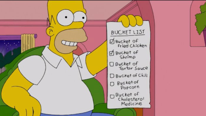 homer simspon, bucket list