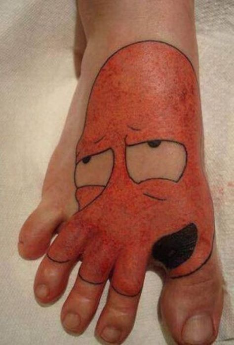 zoidberg, tattoo, foot