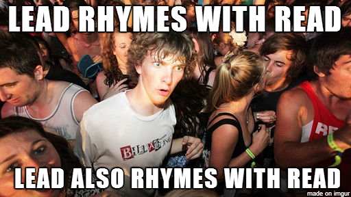 rhyme, lead, read, sudden clarity clarence