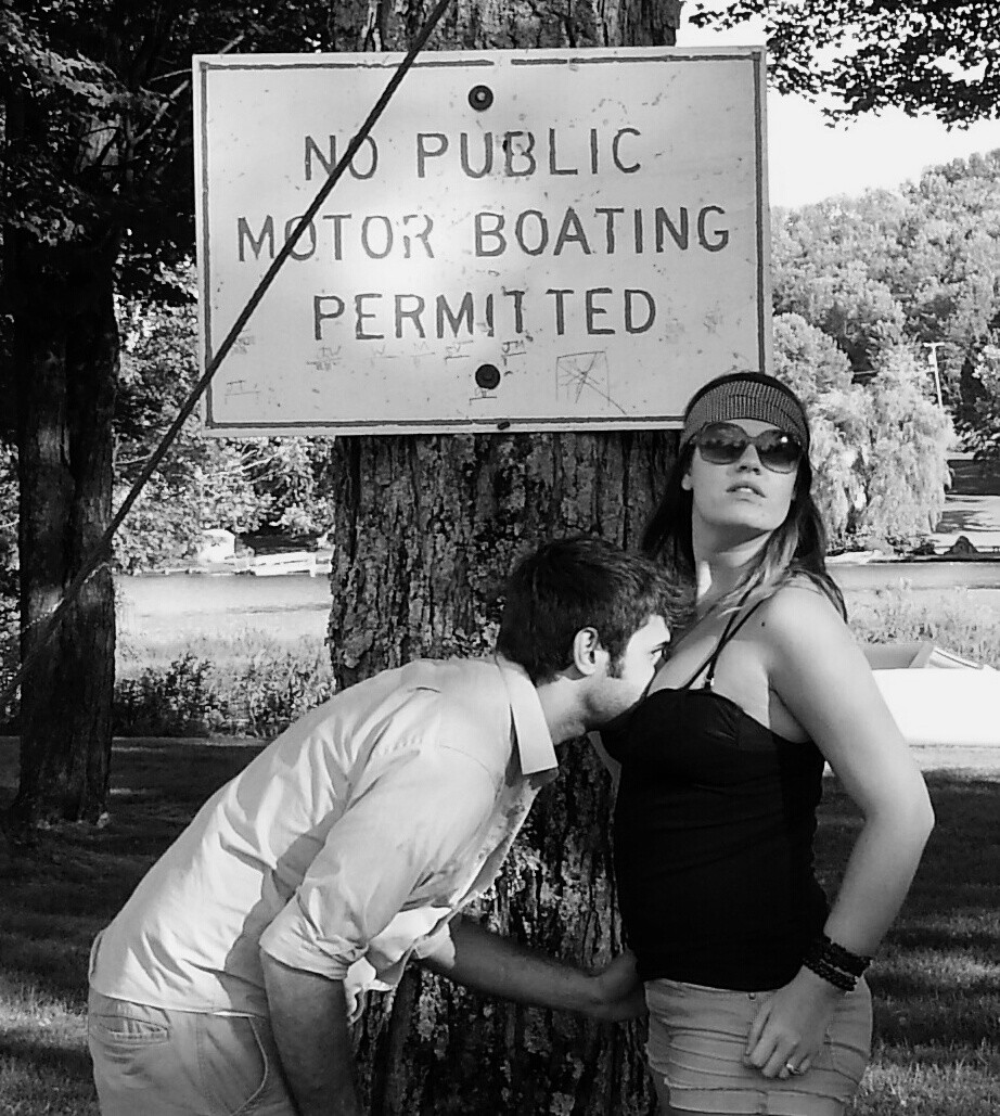 sign, no public motor boating permitted, rebel, boobs