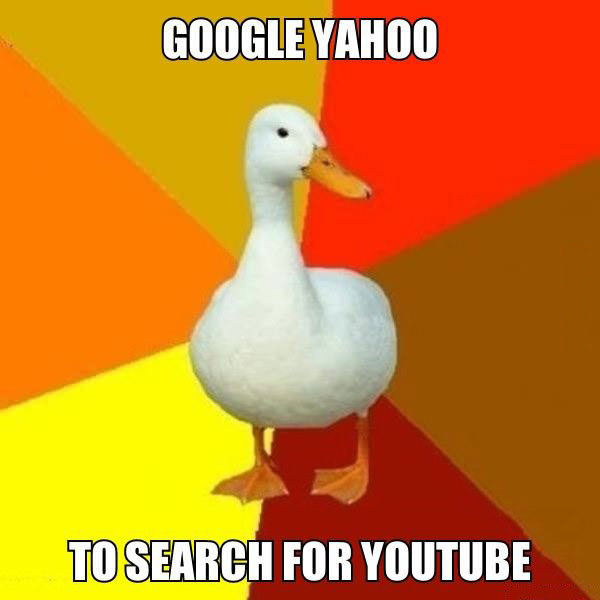 google yahoo, search for youtube, meme