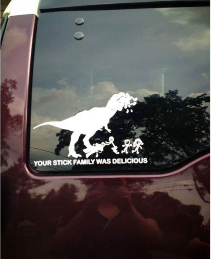 decal, sticker, car, your stick family was delicious