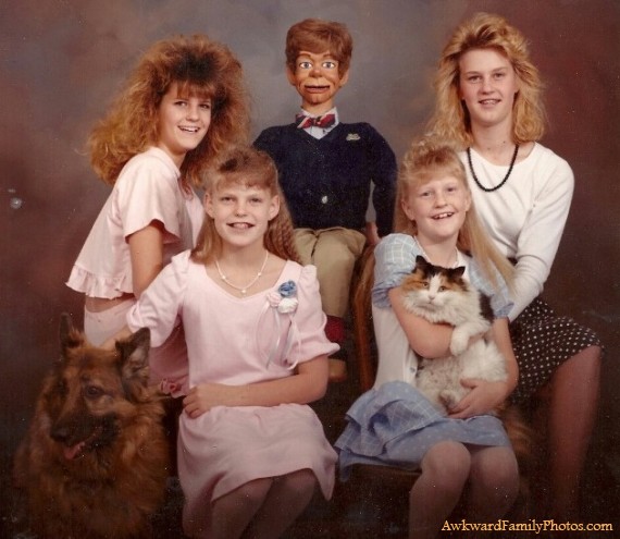 family portrait, wtf, dummy, cat, bad hair day