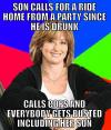 parenting fail, mom, meme, stupid, calls cops, drunk, party
