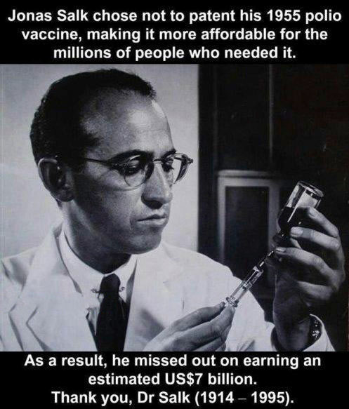 good guy jonas salk, polio vaccine, story, scientist, science, patents