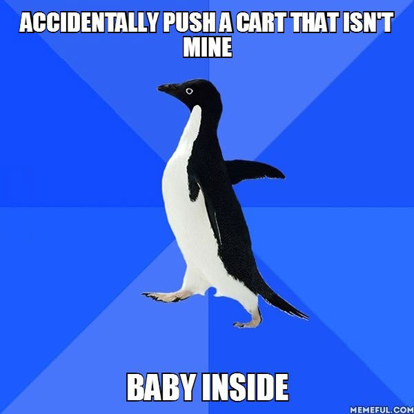socially awkward penguin, meme, cart thief and kidnapping