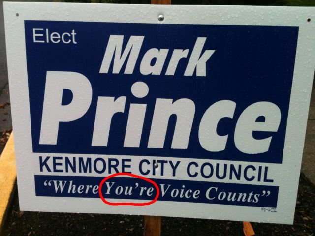 spelling fail, english, election, poster, mark prince