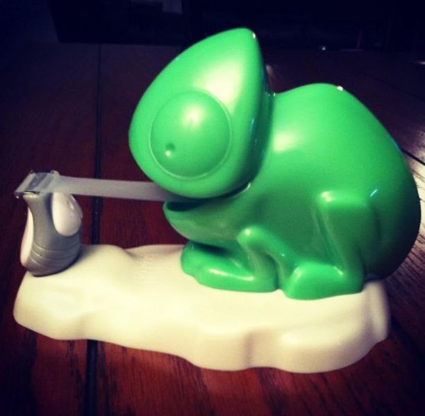 scotch tape dispenser, frog tongue, product, cute