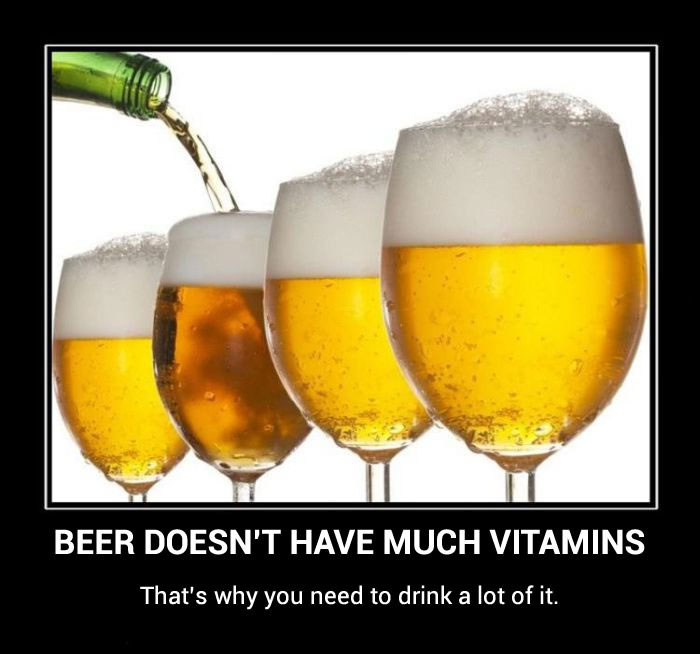 motivation, beer, drink a lot, not much vitamins