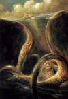 giant octopus, boat, sea monster