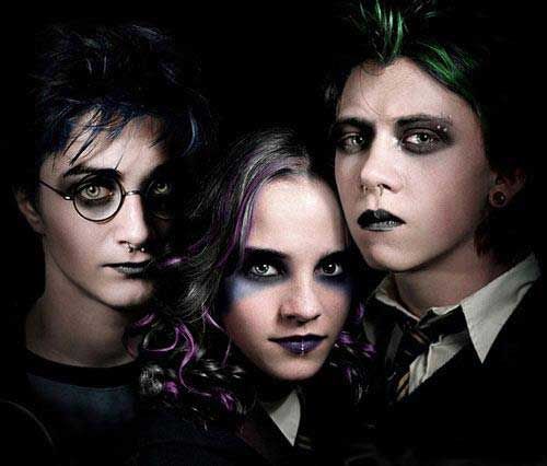 haarry potter, goth, make up, dark, hermione, ron