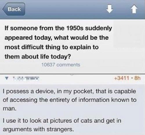 1950's, explain, lol, cats, smart phone
