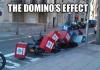 dominoes, pun, wordplay, meme, motorcycle, pizza delivery vehicle