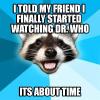 i told my friend I finally started watching dr who, it's about time, bad pun coon, meme
