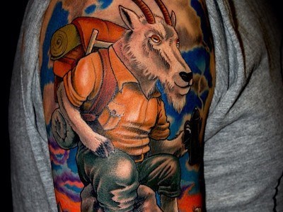 mountain goat, tattoo, wtf