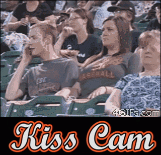 kiss cam, fail, woman pours drink all over boyfriend