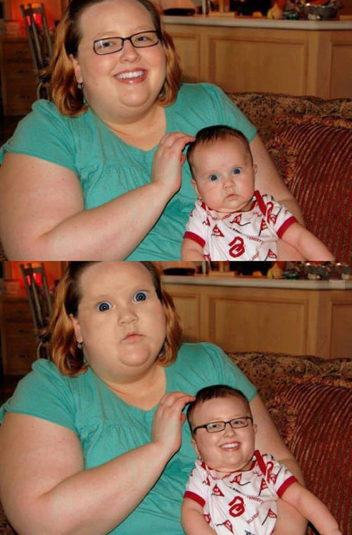face swap, baby, mother, photoshop