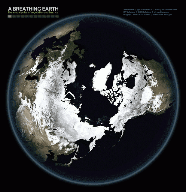 gif, earth, breathing, north pole, ice, freeze, thaw