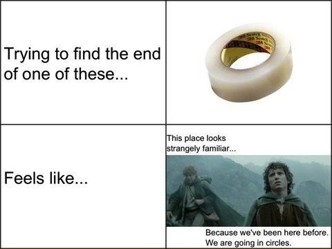 tape, lotr, circles, been here before