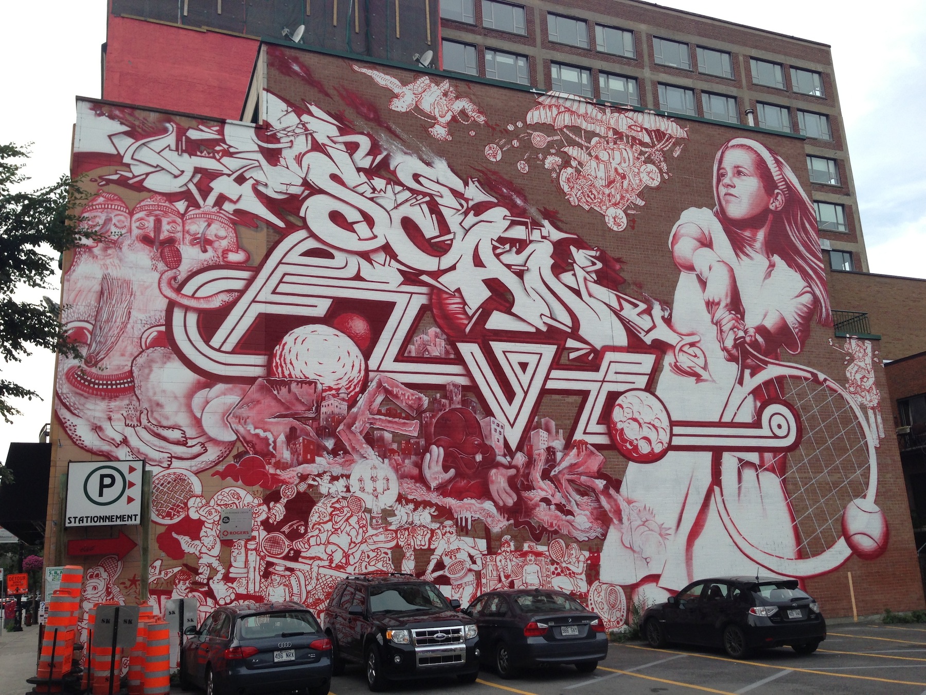 montreal street art, graffiti, tennis, girls, win