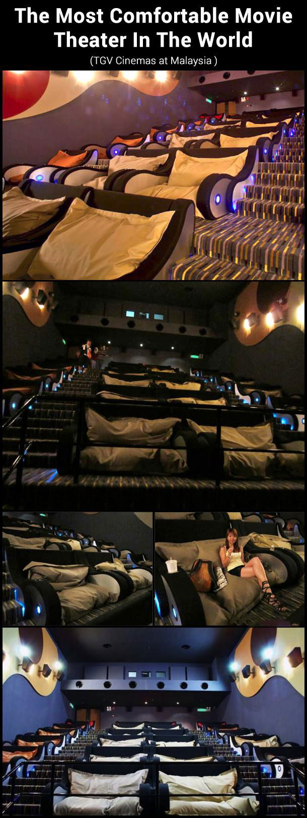 most comfortable theatre ever, malaysia, couch, pillow, movie