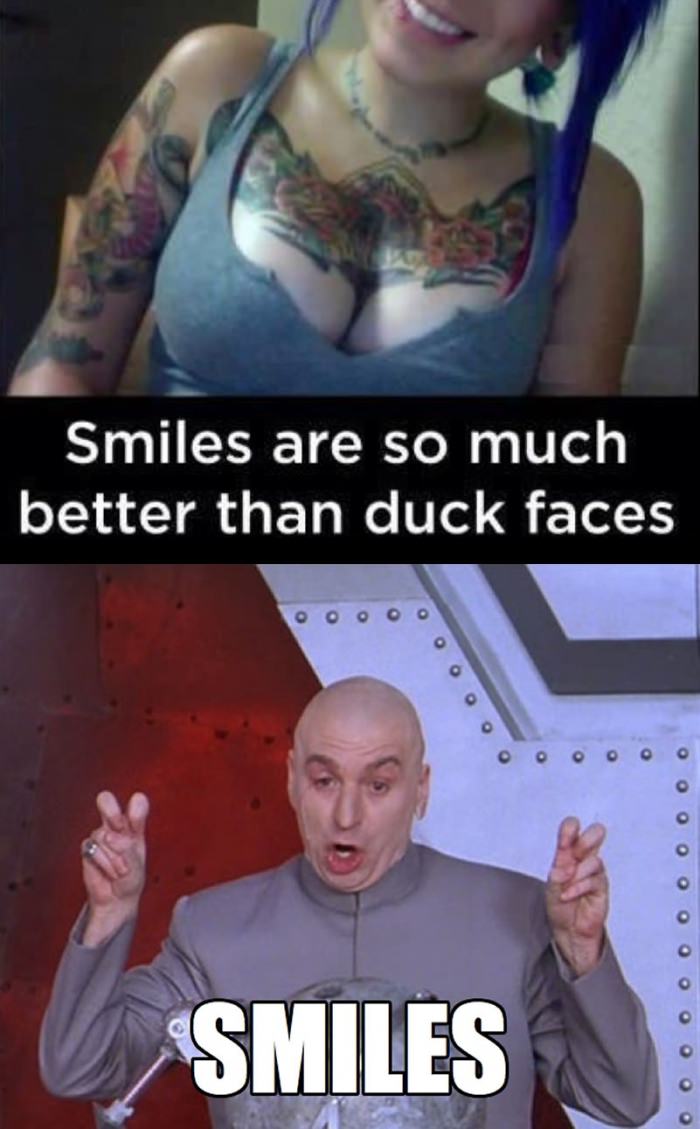 smiles, duck faces, dr evil, quotes