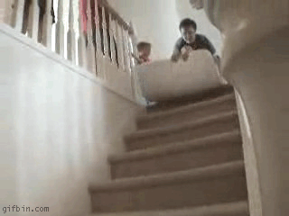 gif, stairs, kid, fall, ouch, fail