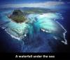 underwater water fall, island, tropical, wow, nature, aerial view